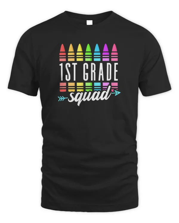 1st Grade Squad Team Crew Back School Graduation Teacher T-Shirt