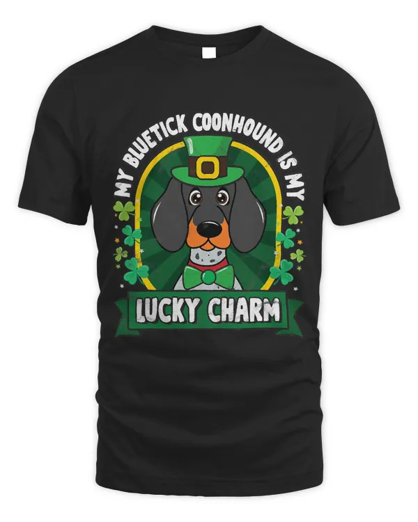 Bluetick Coonhound St Patricks Lucky Charm Mom Dad Gift T-Shirt