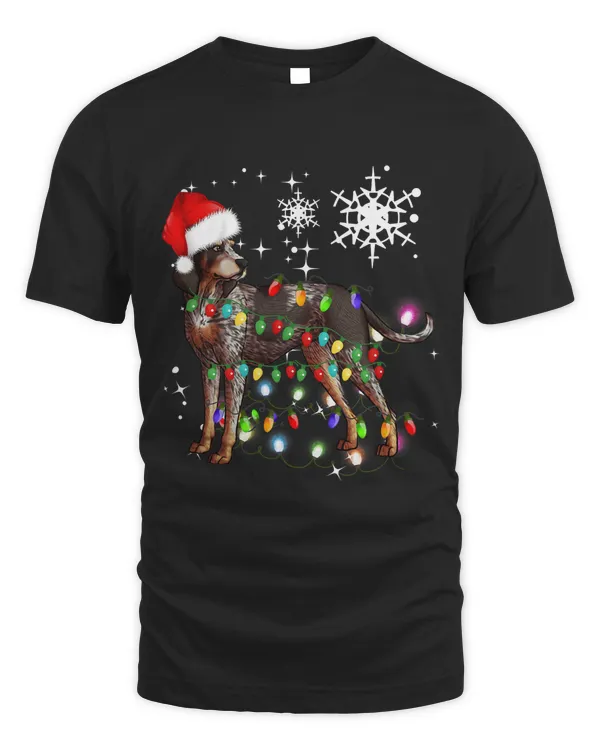 Christmas Lights Bluetick Coonhound Dog T-Shirt