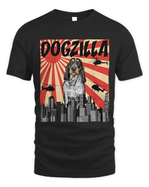 Funny Retro Japanese Dogzilla Bluetick Coonhound T-Shirt
