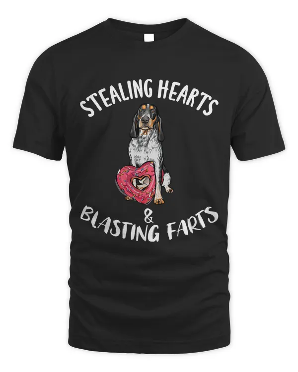Stealing Hearts Blasting Farts Bluetick Coonhound Valentines T-Shirt
