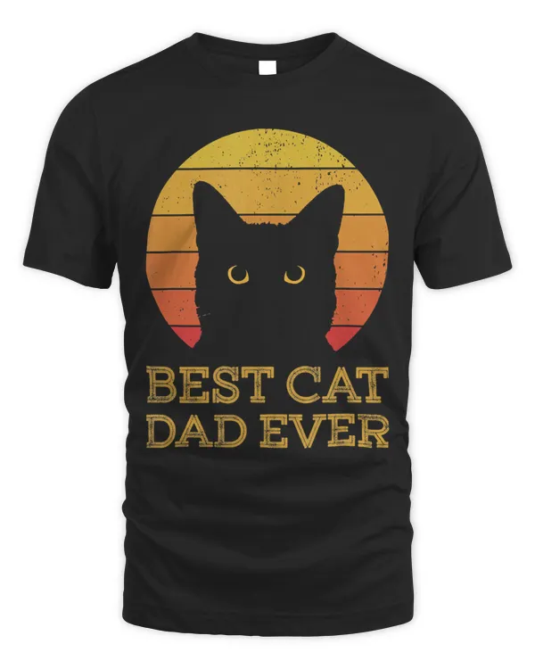 Best Cat Dad Ever Vintage Funny Cat Daddy Fathers Day    T-Shirt
