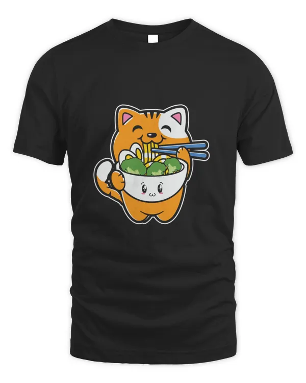 Cute Ramen Life Cat Eat1  T-Shirt