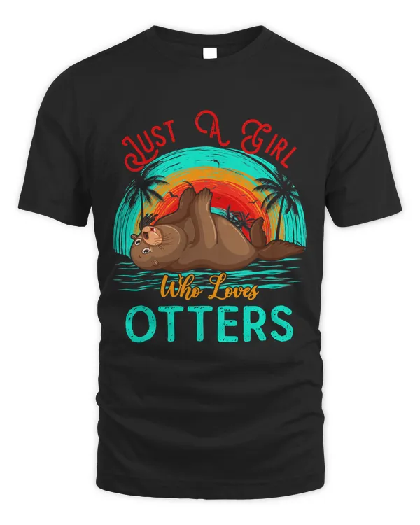 Vintage Retro Just A Girl Who Loves Otters On Beach Lover