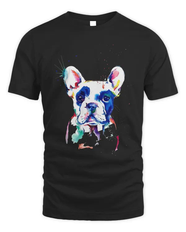 Bull Dog watercolor t shirt