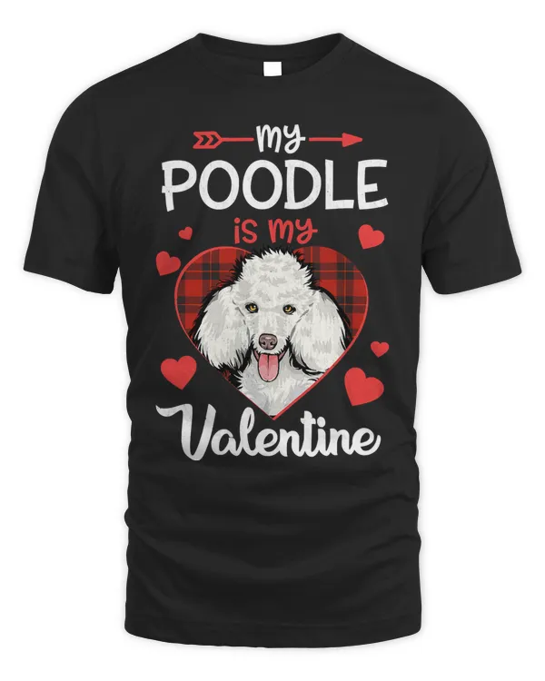 Poodle Is My Valentine Red Plaid Heart Valentine Day