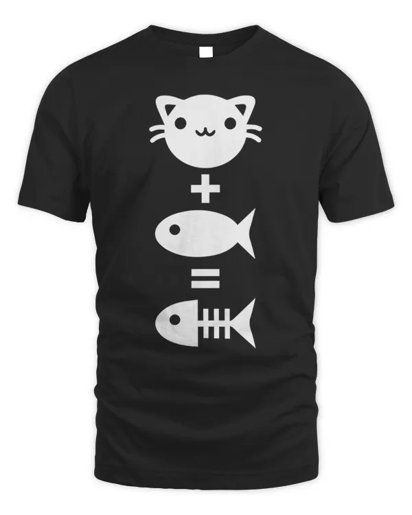 New Cat + Fish  Bone Cat Fish Fishbone Kitty Kitten Feline9 T-Shirt