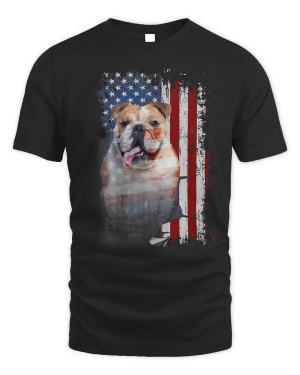 English Bulldog Dog Lover America Flags 265 Bulldog Dad Mom