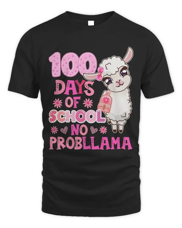 100 Days of School Shirt No Probllama Llama 100th Day 105