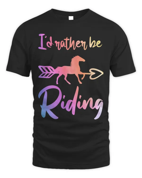 Id Rather Be Riding Horses Funny Horse Equestrian Tie dye 25