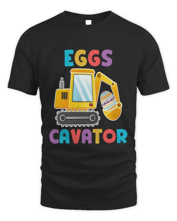 Kids EggsCavator Happy Easter Funny Excavator Hunting Egg Kids TShirt3612 T-Shirt