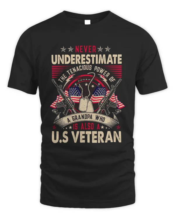 (Front) Never Underestimate Grandpa Who Is a U.S Veteran