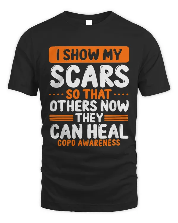 COPD Awareness Show my Scars Orange Ribbon T-Shirt