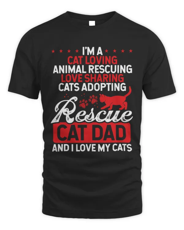 Funny Cat Rescuer Foster Animal Rescue Cat Father6447 T-Shirt