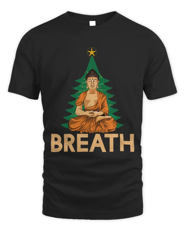 Christmas Tree Buddhism Yoga Meditation Breath XMas Gifts T-Shirt