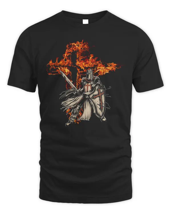 Knights Templar T Shirt - Burning Cross Nike - Knights Templar Store