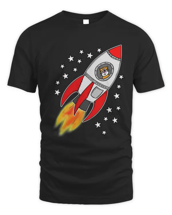Space Rocket Cat T-Shirt