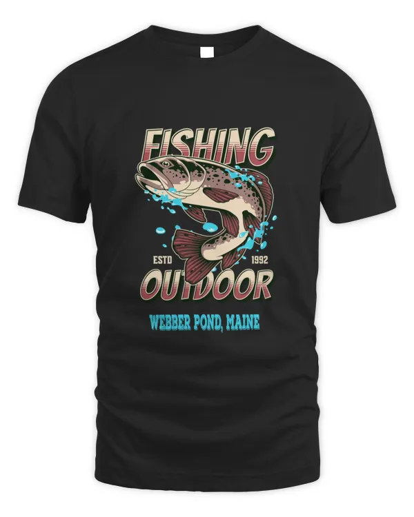 Webber Pond Maine Top  Bass Fishing Lakes T-Shirt