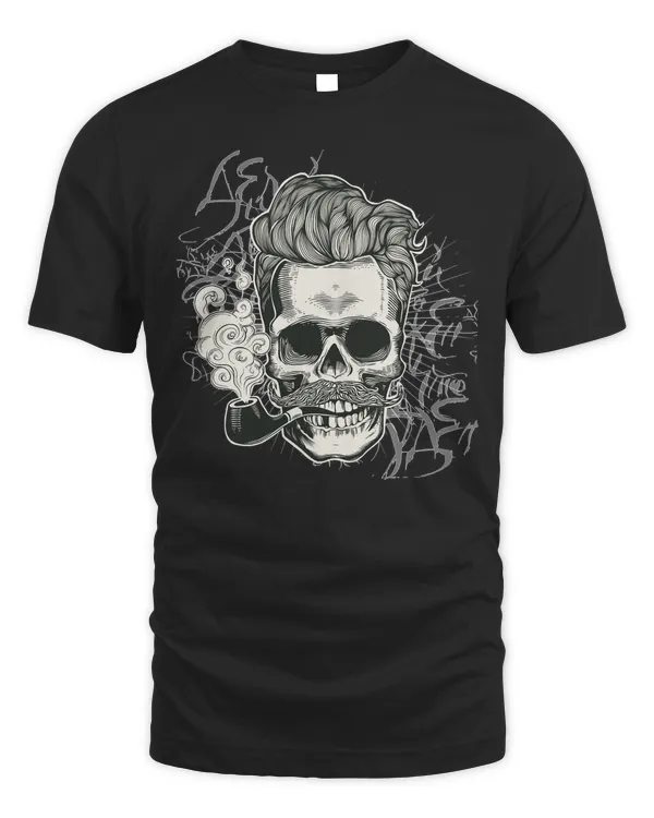 Skull Lover Skeleton with smoking pipe Awesome skull lover rose Skulls