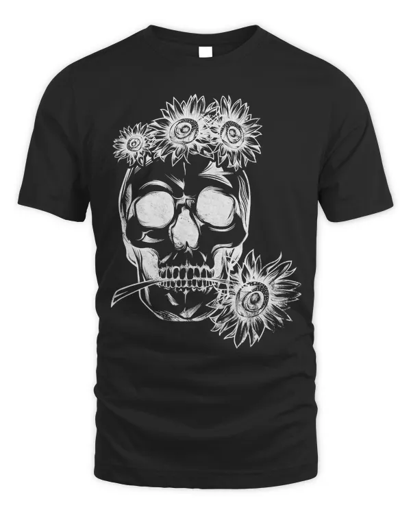 Skull Lover Skeleton Yellow Bandana Cute Sunflower Skull Hippie Skulls
