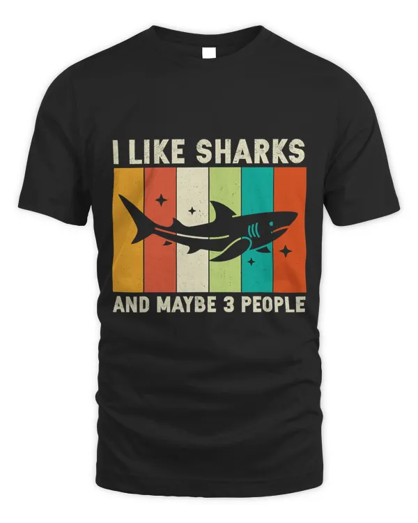 Mens I Like Sharks And MaybePeople Funny Shark For Kids Men