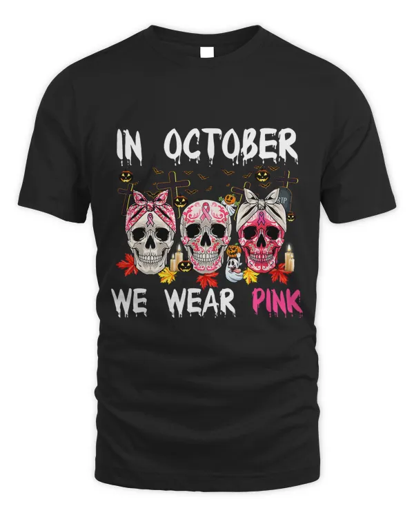 Sugar Skull Pink Ribbon Calavera Breast Cancer Awareness