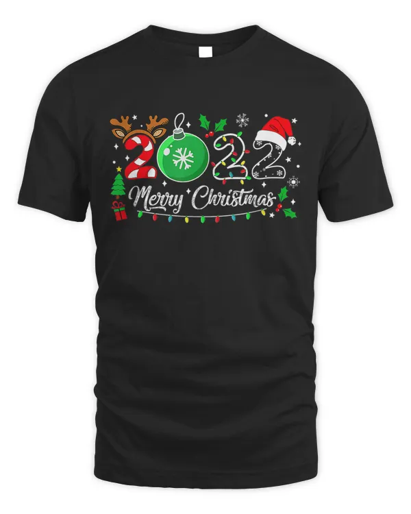 Funny Merry Christmas 2022 Family Xmas Ball Light Garden T-shirt