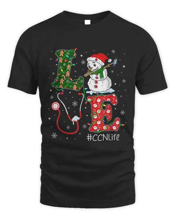 Funny Nurse Christmas Santa Reindeer Love Ccn Nurse Life T-shirt
