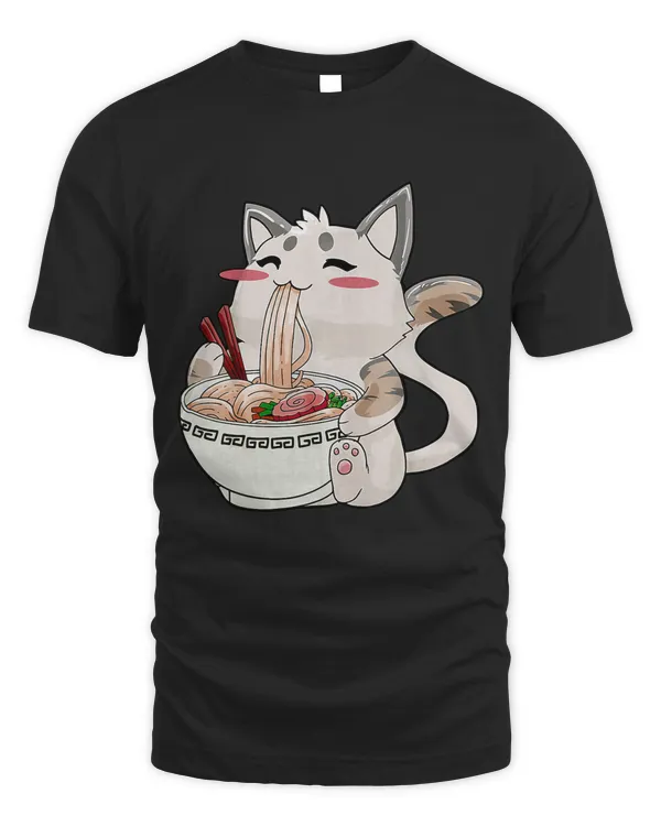 Funny Ramen Cat Kawaii Anime Japanese Food Cat Lovers Gifts Premium T-shirt