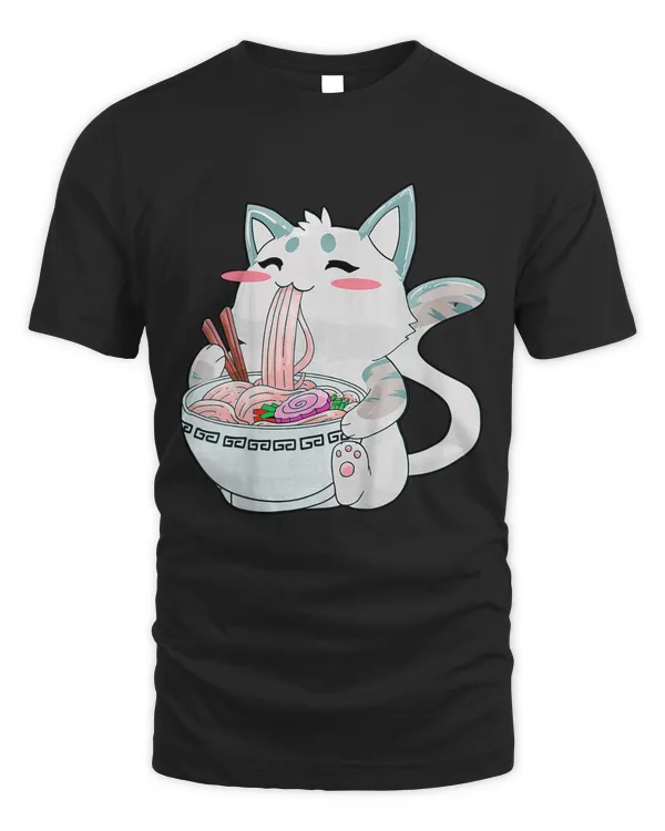 Funny Ramen Cat Kawaii Anime Japanese Food Cat Lovers Gifts T-shirt