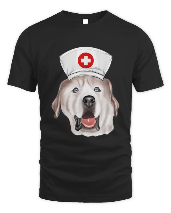 Great Pyrenee Wearing A Nurse Hat T-shirt