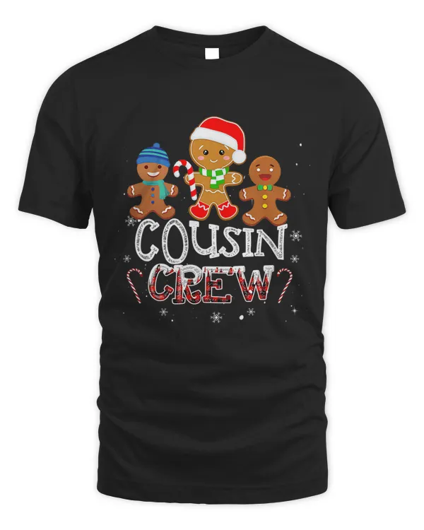 Cousin Crew Santa Red Plaid Xmas Funny Christmas Gingerbread Premium T-shirt