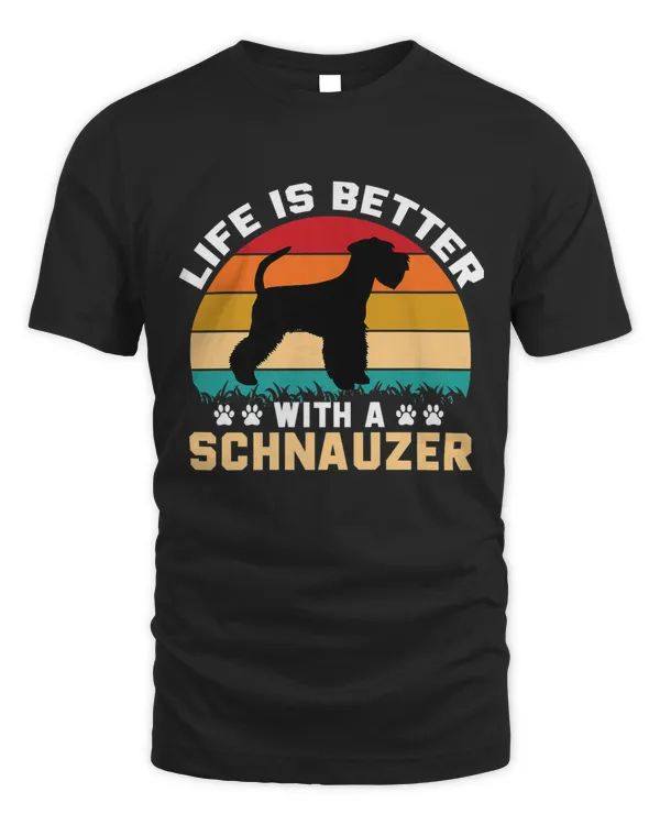 Cute Funny Dog Gifts Ideas - Life Is Better With A Schnauzer Premium T-shirt