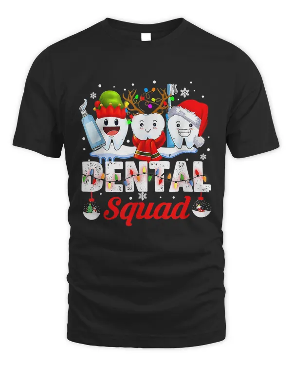 Dental Squad Teeth Toothbrush Dentist Hygienist Christmas T-shirt