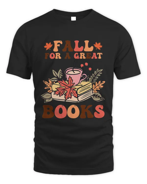 Fall For A Great Book Science Of Reading Autumn Groovy Premium T-shirt