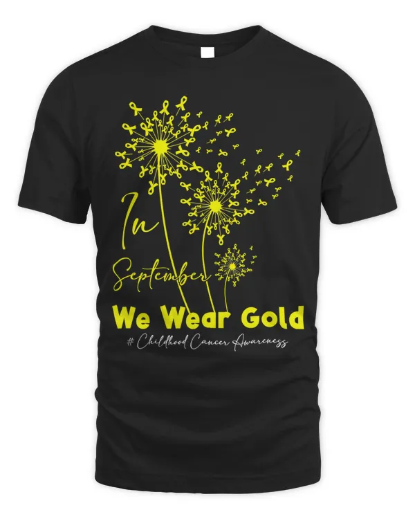 In September We Wear Gold for Childhood Cancer Dandelion..