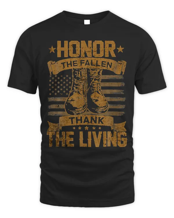 Mens Honor The Fallen Thank The Living Veterans Day Military 296