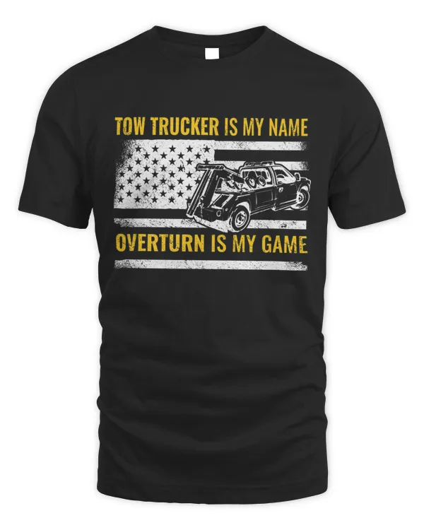 Breakdown Truck 4th July American Flag Tow Truck Operator Premium T-shirt
