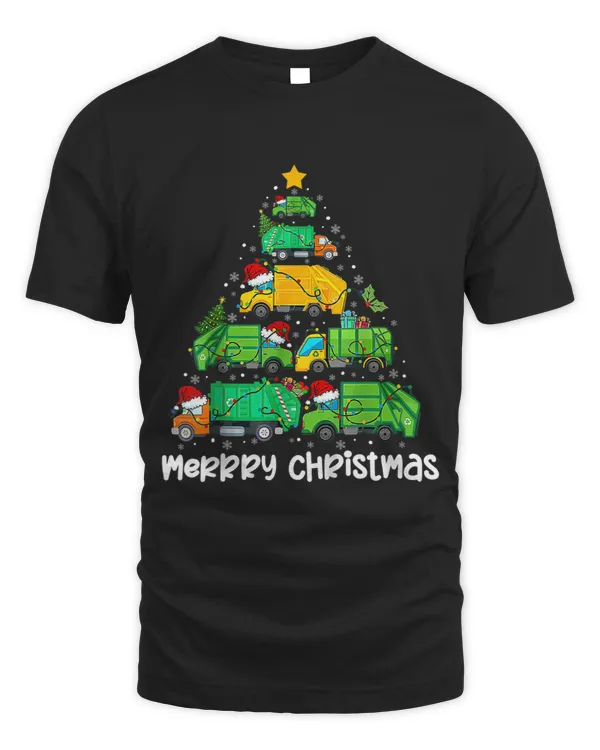 Funny Garbage Truck Christmas Tree Ornament Decor Boys Kids T-shirt