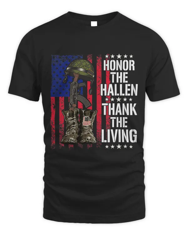 Honor The Fallen Thank The Living Veterans Day Flag USA 278