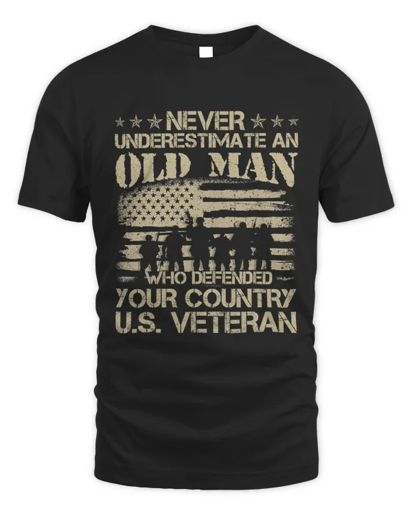 Never Underestimate An Old Man Dad Thank You Veterans shirts 360