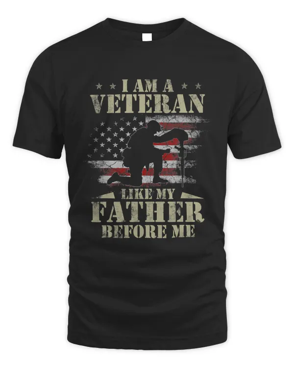 I Am A Veteran Like My Father Before Me Shirt 4th of July 289