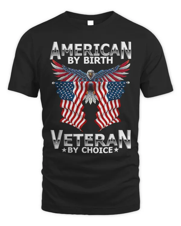 Eagle American By Birth Veteran By Choice Retro 4th of July 169