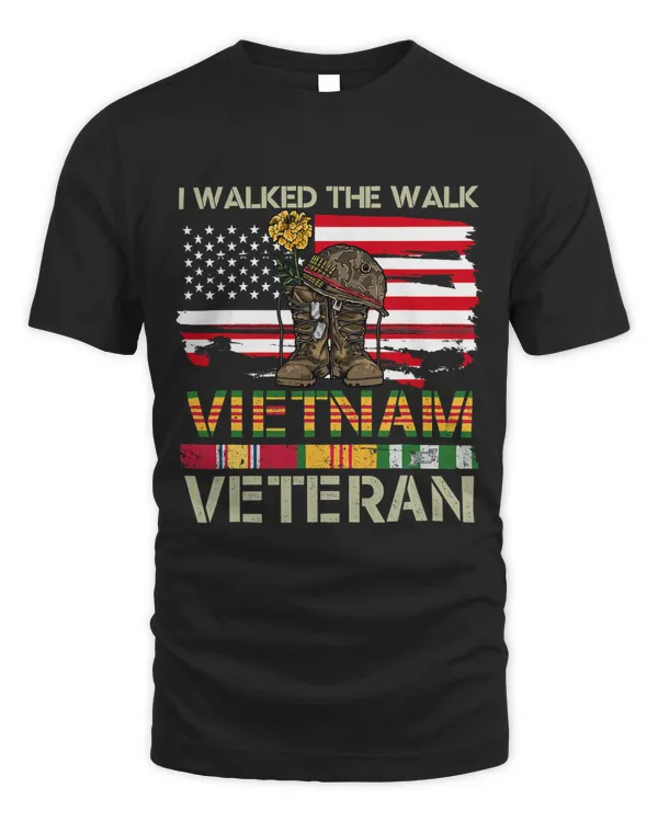 I Walked The Walk Vietnam Veterans American Flag 237