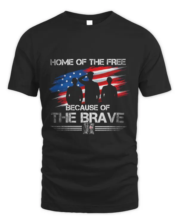 Home Of The Free Because Of The Brave Distress American Flag 163