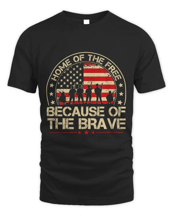 Home Of The Free Because Of The Brave Patriotic Veterans 408