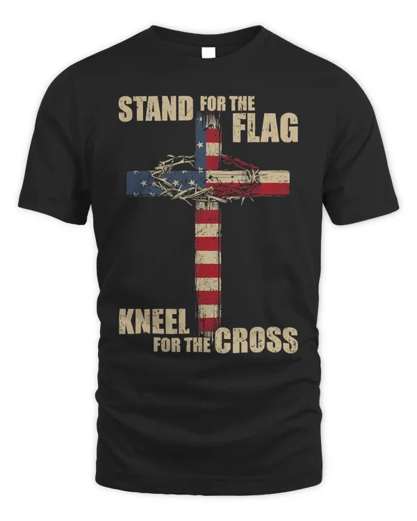 Stand for the Flag Kneel for the Cross USA Flag Patriotic 272