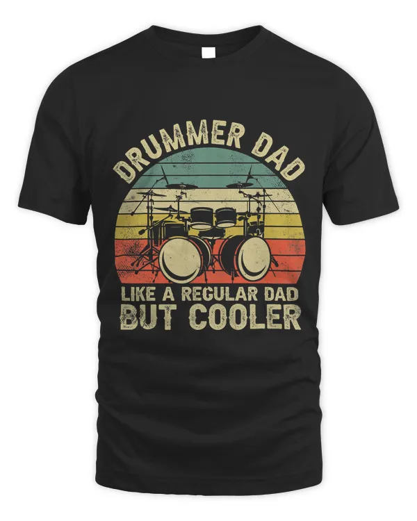 Mens Vintage Drummer Dad Drumset Drummer Dad Like A Regular Dad