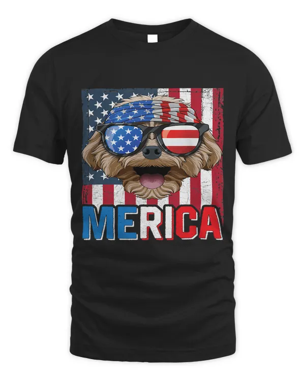 Merica Poodle Dog th of July Gifts American Flag