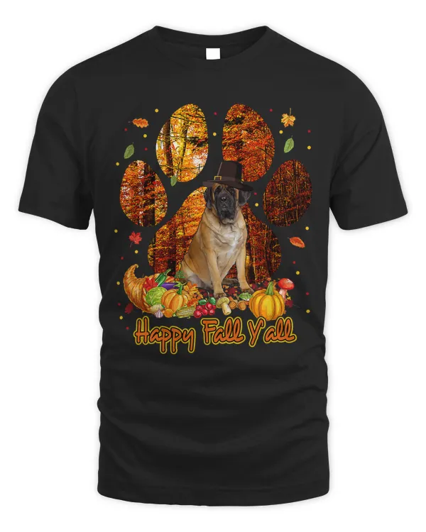 Its Fall Yall English Mastiff Pilgrim Dog Paw Thanksgiving152